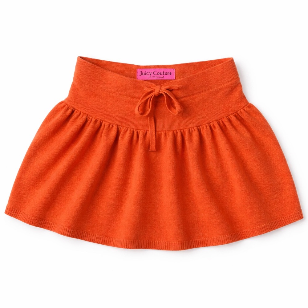 Vintage Juicy Couture Cashmere Mini Skirt Orange Y2K
